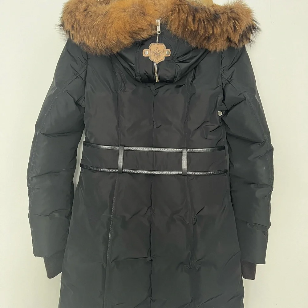 Mackage Black Coat with Brown Fur Trim - Picture 5 of 5